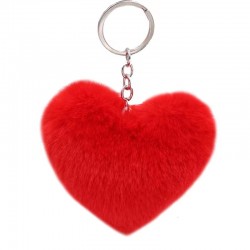 Fluffy Heart Shape Key Chain愛心單色