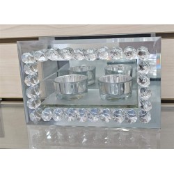2 glass window candle holder